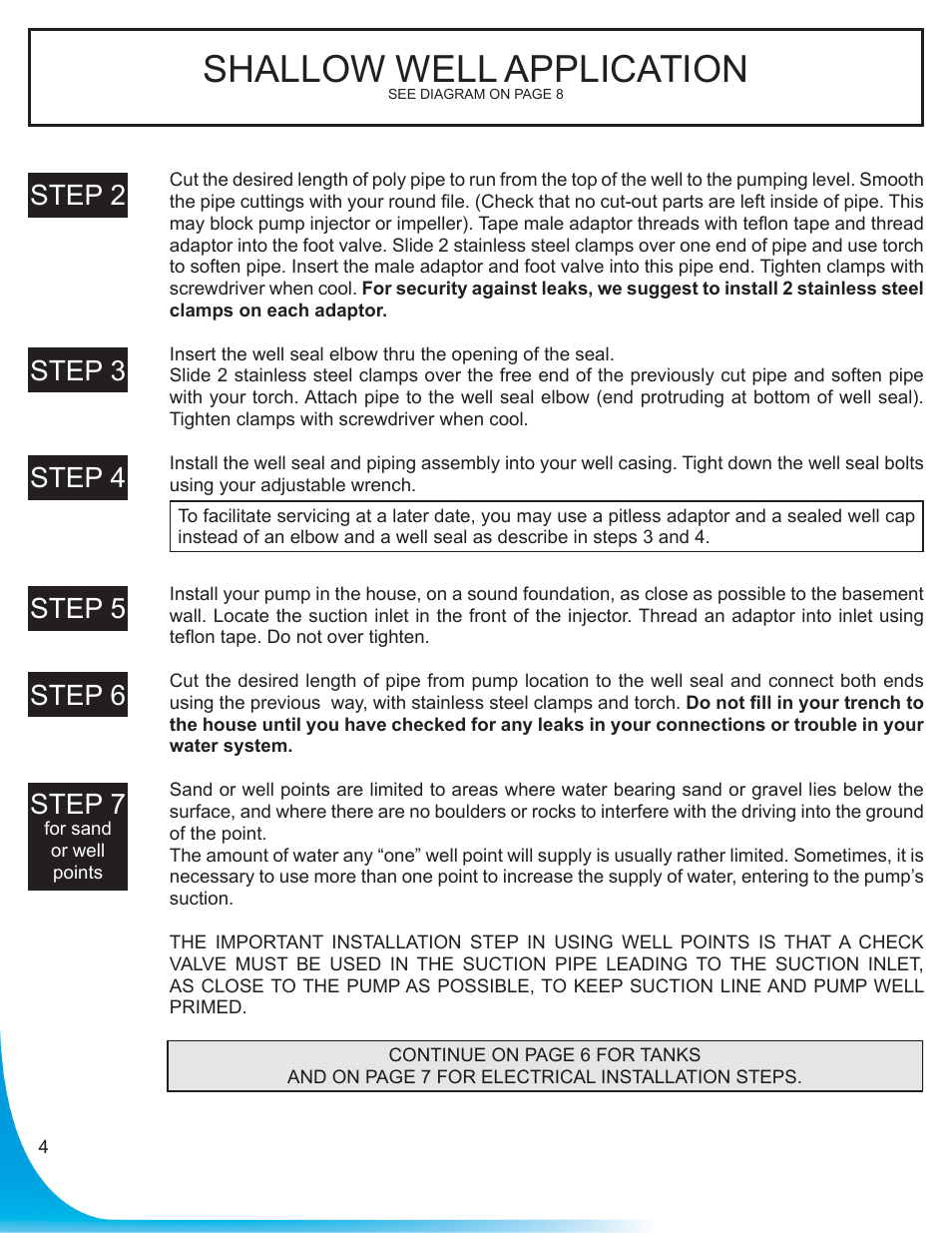 Shallow well application | Burcam 506721 CONVERTIBLE C.I. JET PUMP 3/4HP 115/230V User Manual | Page 4 / 12