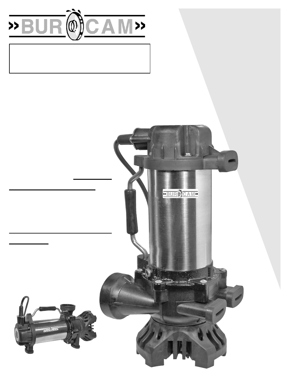 Burcam 300910 1/2HP SUBM. WATERFALL PUMP CONTINUOUS DUTY 115V User Manual | 4 pages