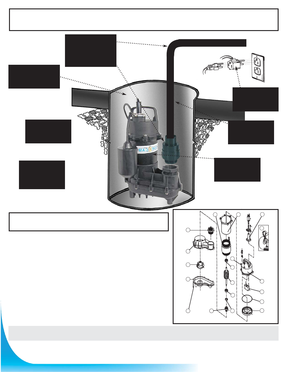 Effluent pump application, Repair parts, Step 2 | Step 3, Step 4, Step 5, Step 6, Step 7, Step 8, Bur-cam pumps | Burcam 300620 1/2HP 115V EFFLUENT PUMP MECHANICAL SWITCH User Manual | Page 5 / 6
