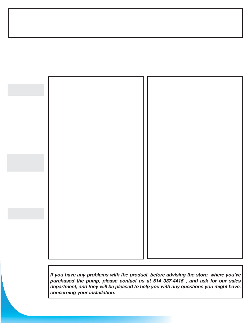 Trouble shooting guide checklist, Trouble probable cause action | Burcam 300620 1/2HP 115V EFFLUENT PUMP MECHANICAL SWITCH User Manual | Page 6 / 6