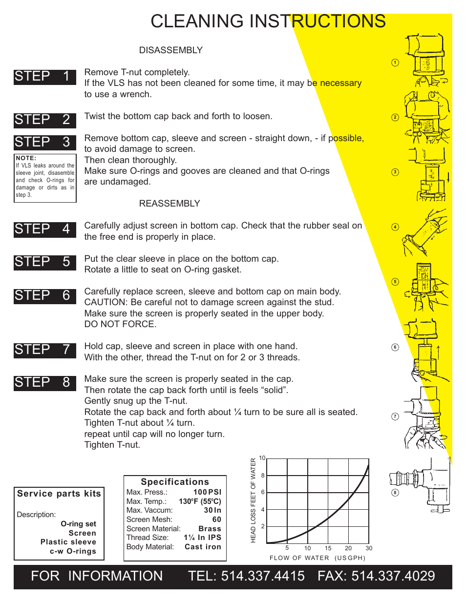Cleaning instructions | Burcam 750896 SAND FILTER 1 1/4 INLET AND OUTLET User Manual | Page 3 / 3