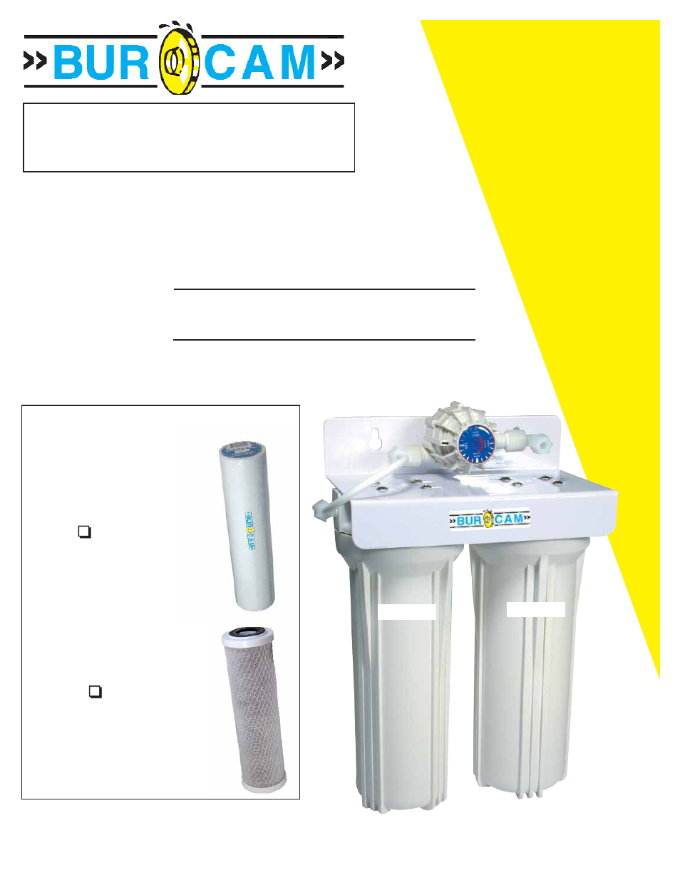 Burcam 700310 WATER FILTRATION SYSTEM WITH REMINDER User Manual | 6 pages