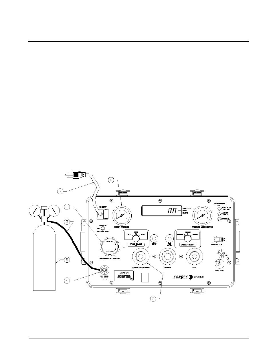 0 operation, 1 pressure cylinder filling procedure | Condec UPC5010 User Manual | Page 6 / 55