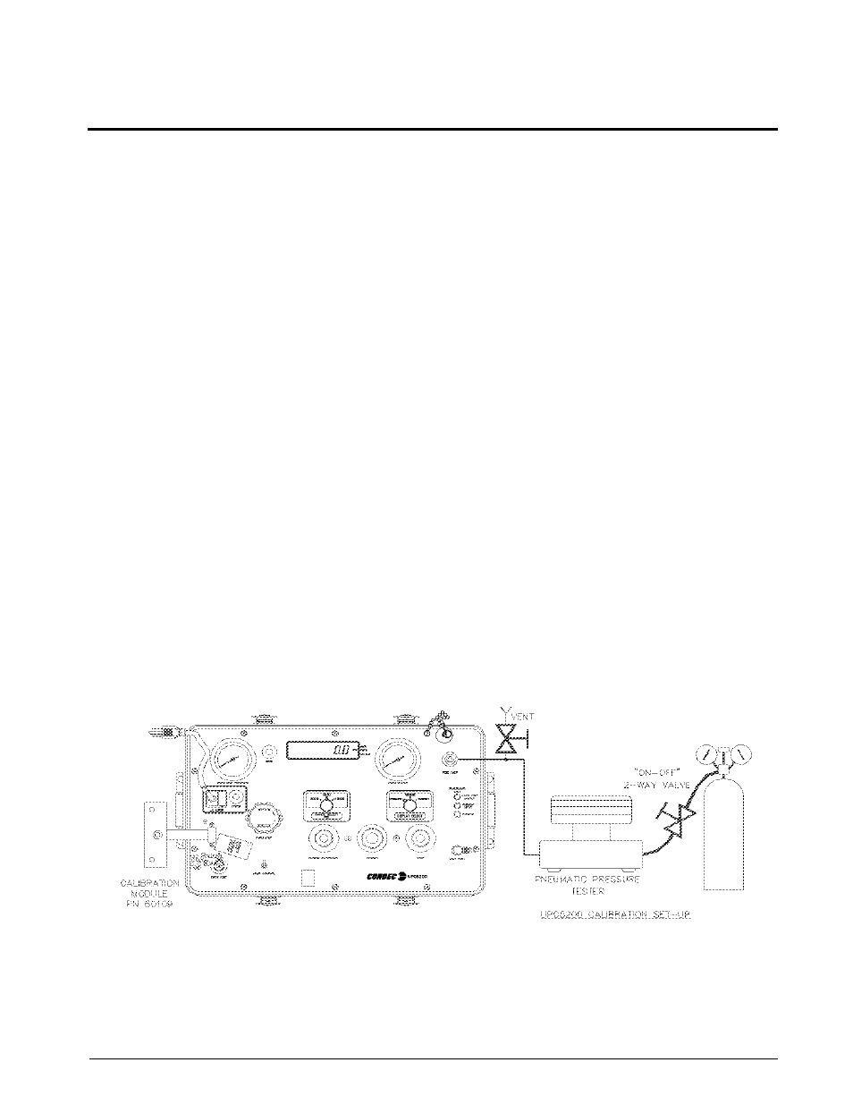 0 calibration, 1 pneumatic calibration set-up, 2 instrument calibration set-up | Condec UPC5210 User Manual | Page 12 / 53