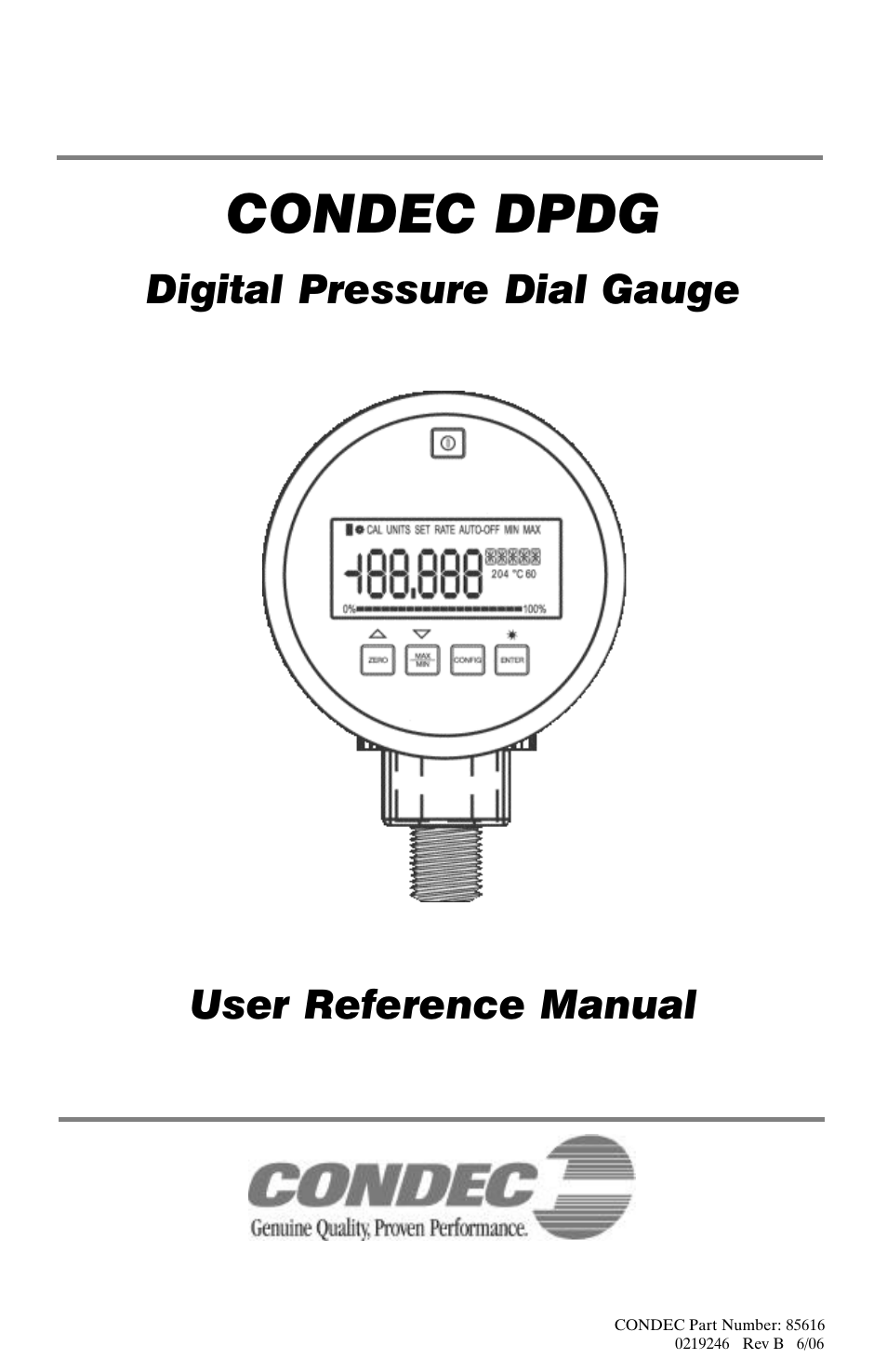 Condec DPDG User Manual | 19 pages