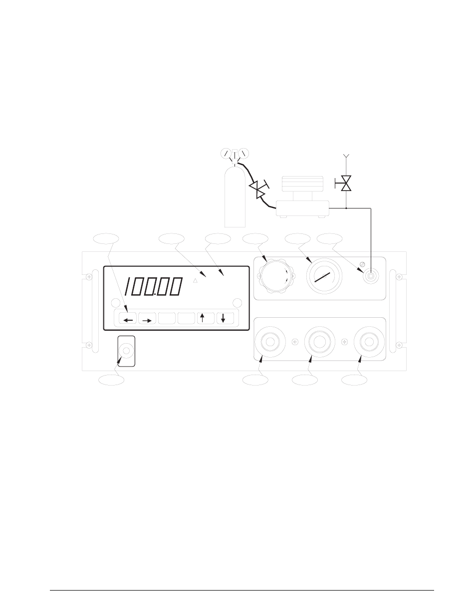 The alpha-numeric display reads, Key on the display panel, Save the calibration data by opening rocker switch | Position, Hyst. cal target=xxx, Enter, Filter 5, Figure 4-1. instrument calibration set-up, Re-calibration only 11 | Condec DLR3110 User Manual | Page 15 / 74