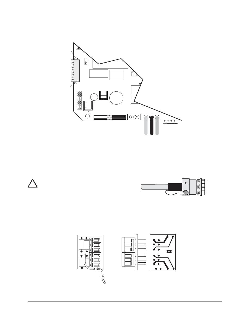 9 standard surge protection board, Tb5 tb1, Caution | Check load cell color code for proper wiring, Six-pin female, Figure 2-9. surge protection diagram | Rice Lake Condec UMC600 User Manual | Page 10 / 73