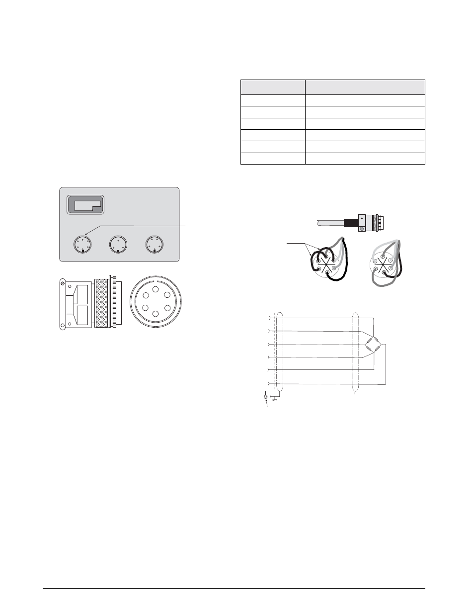 6 load cell wiring, Figure 2-5. j1 load cell connector-facing, Figure 2-6. load cell wiring | Table 2-6. load cell connector pin assignments | Rice Lake Condec UMC600IS User Manual | Page 11 / 46