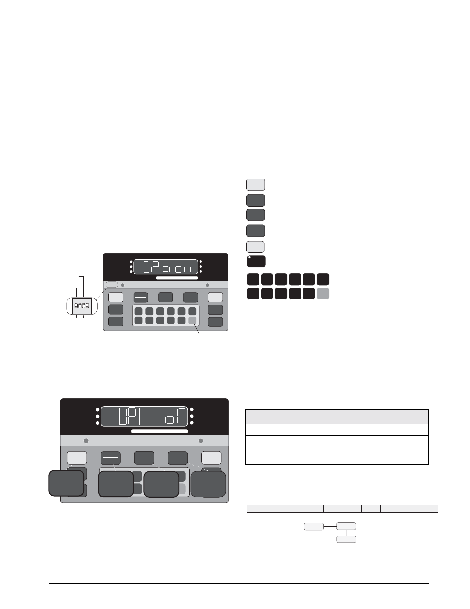 3 options configuration, Press and hold the, Key until | Appears on the display, Use the, Key. display prompting is provided in each case, Option, Zero, Net/gross, Tare | Rice Lake Condec UMC600IS User Manual | Page 20 / 46