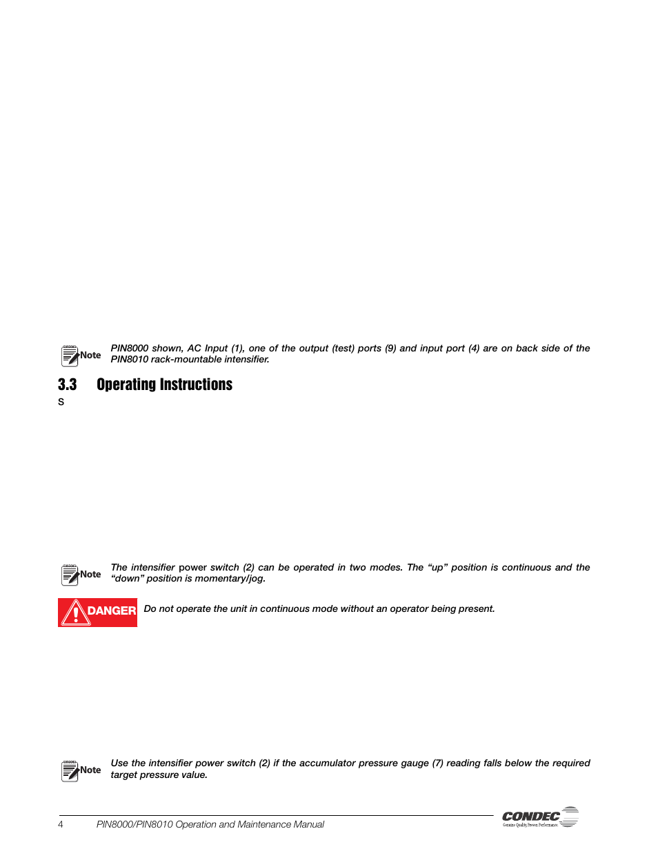 3 operating instructions | Condec PIN8010 User Manual | Page 10 / 41