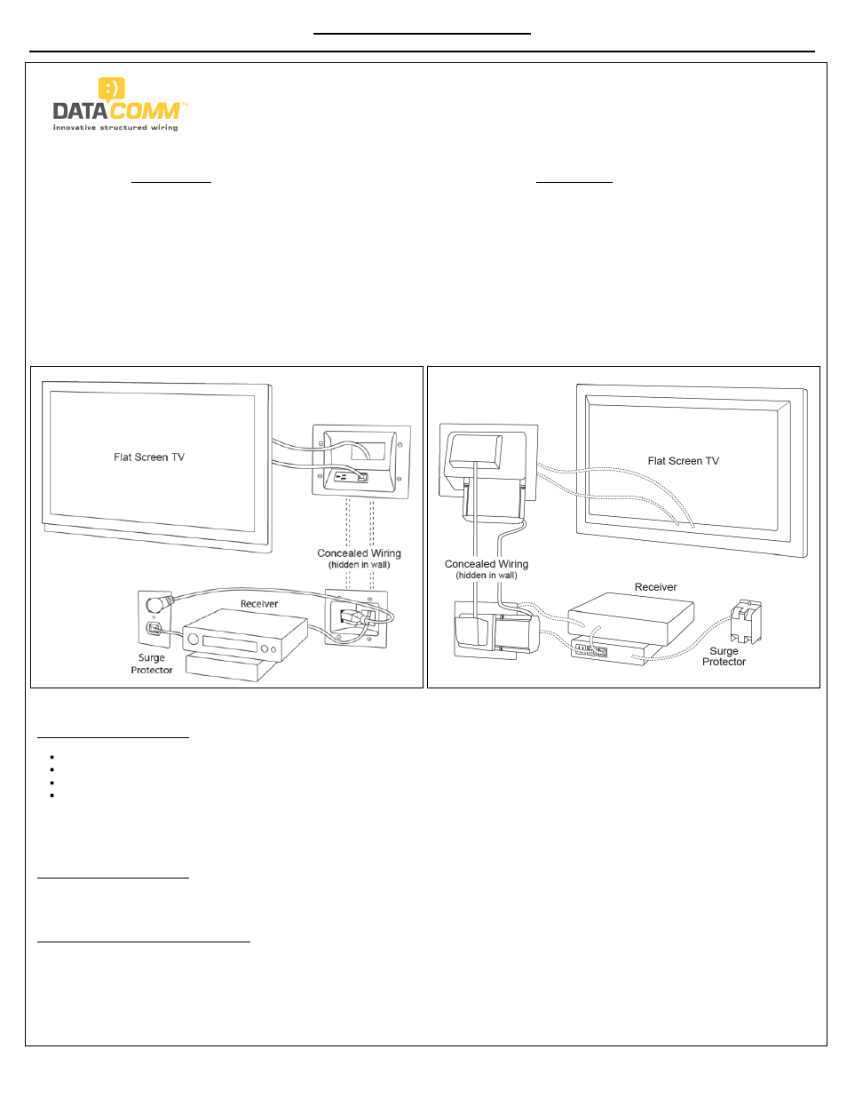 DataComm 45-0028-WH Recessed Pro-Power Kit User Manual | 8 pages