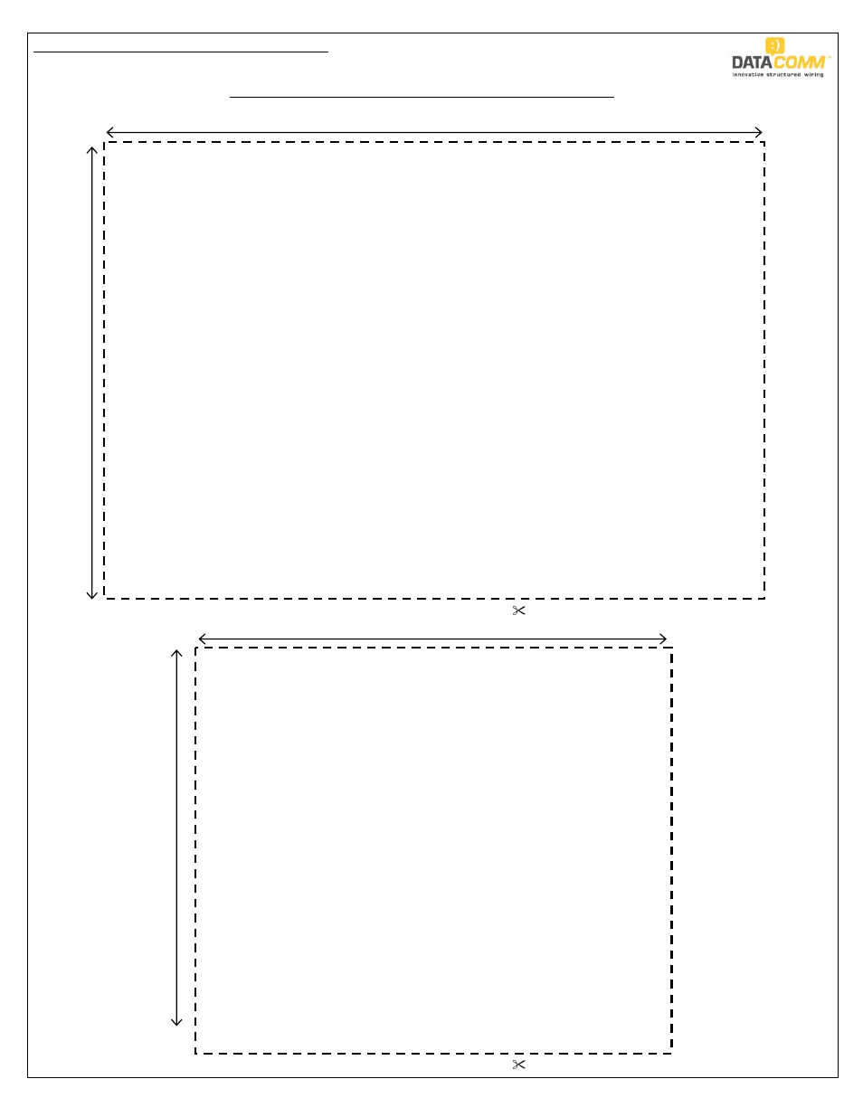 Template, Actual size | DataComm 45-0028-WH Recessed Pro-Power Kit User Manual | Page 4 / 8