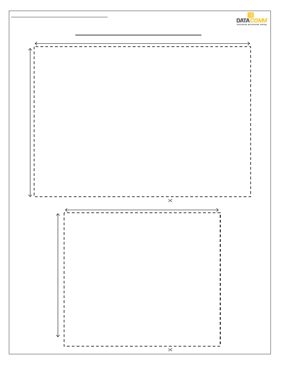 Template, Actual size | DataComm 45-0028-WH Recessed Pro-Power Kit User Manual | Page 8 / 8