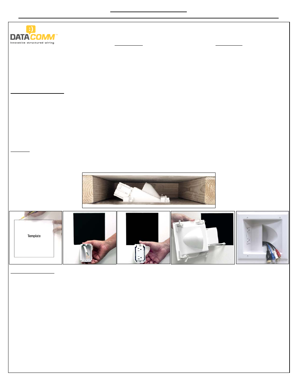 DataComm 45-0031-WH Recessed Low Voltage Media Plate with Duplex Receptacle User Manual | Page 3 / 8