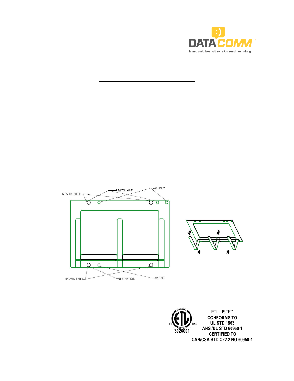 DataComm 70-0048 Universal Router Bracket User Manual | 1 page
