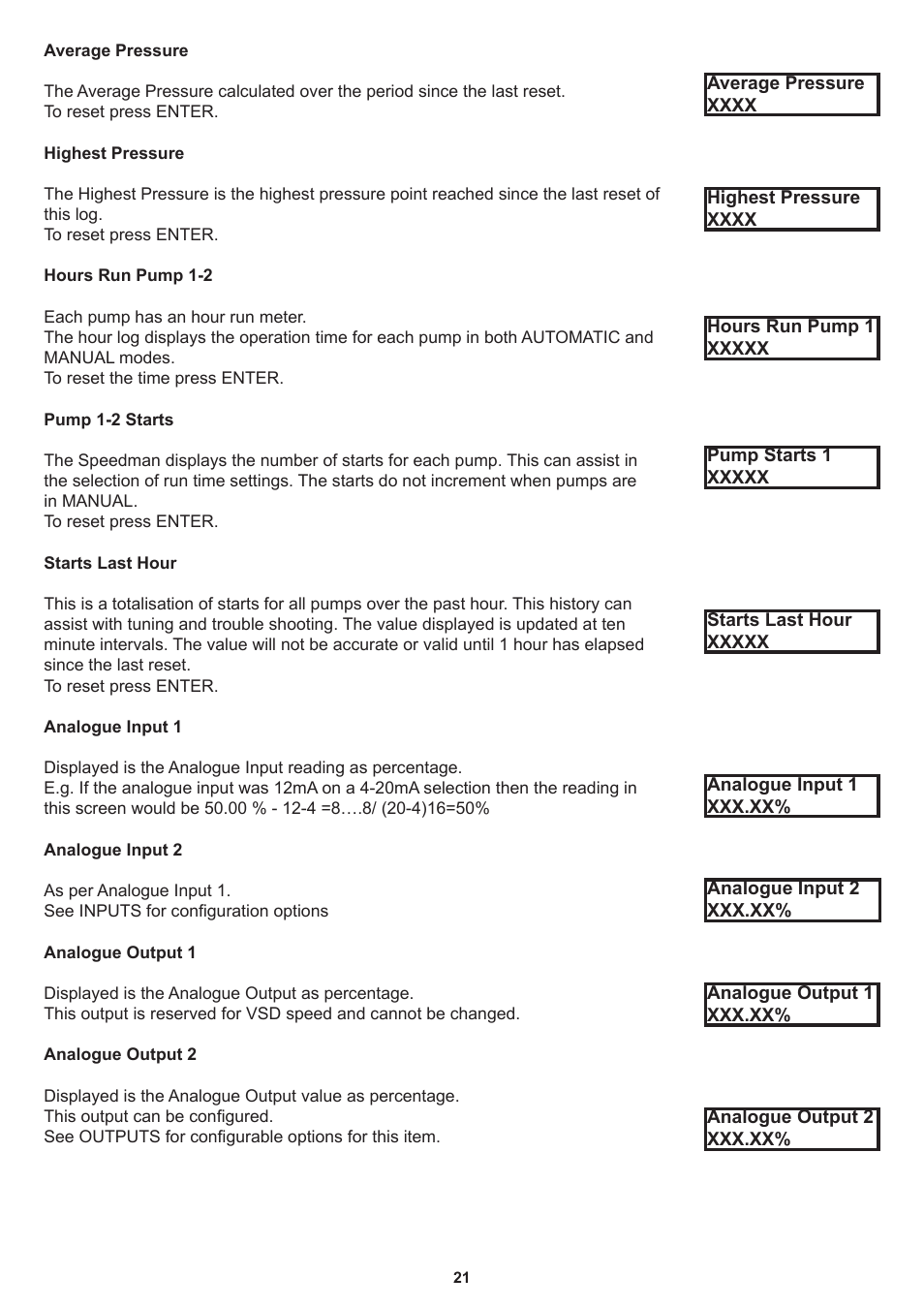 Davey Speedman Dual Pump Variable Speed Pump Control System User Manual | Page 21 / 64