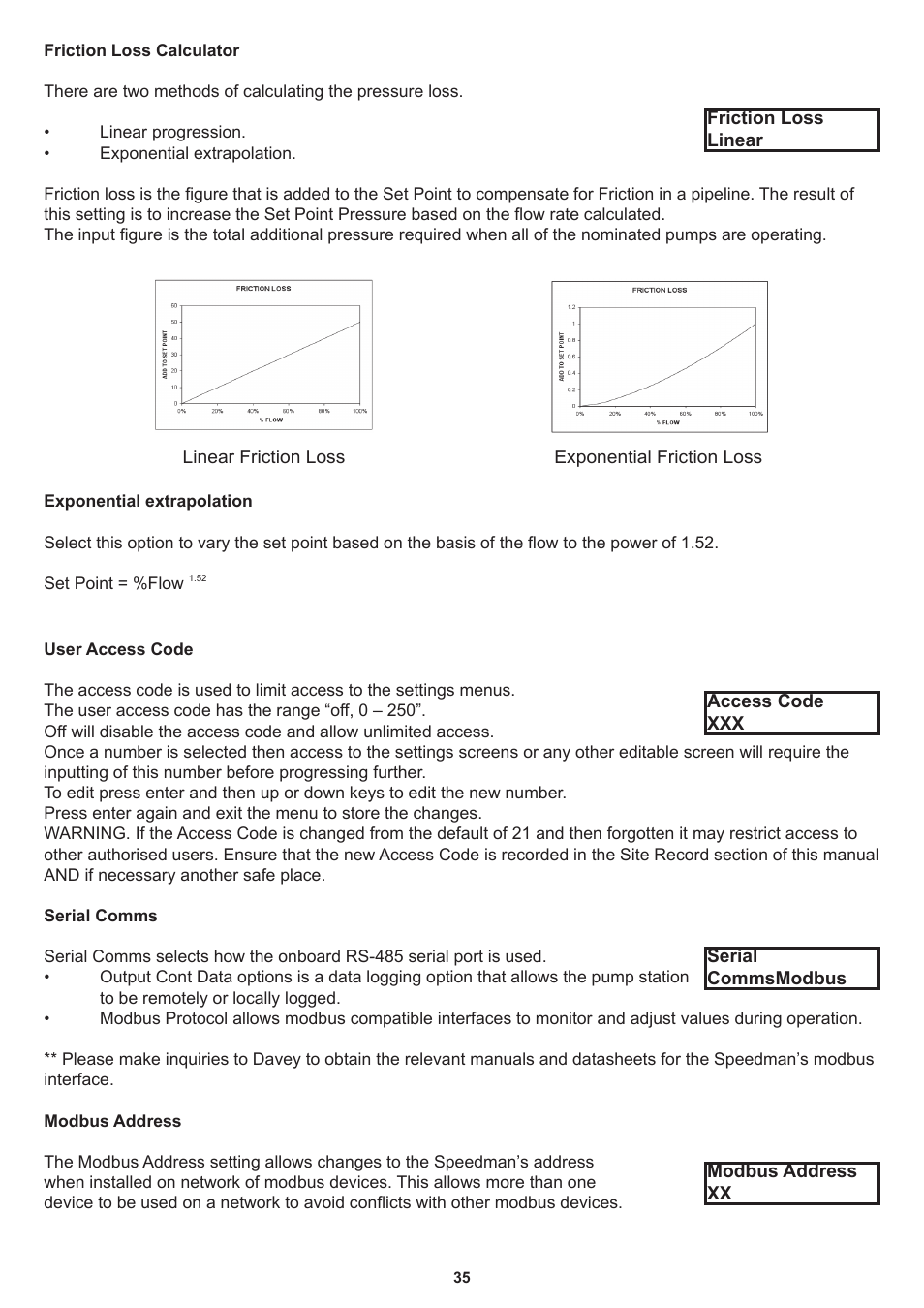 Davey Speedman Dual Pump Variable Speed Pump Control System User Manual | Page 35 / 64
