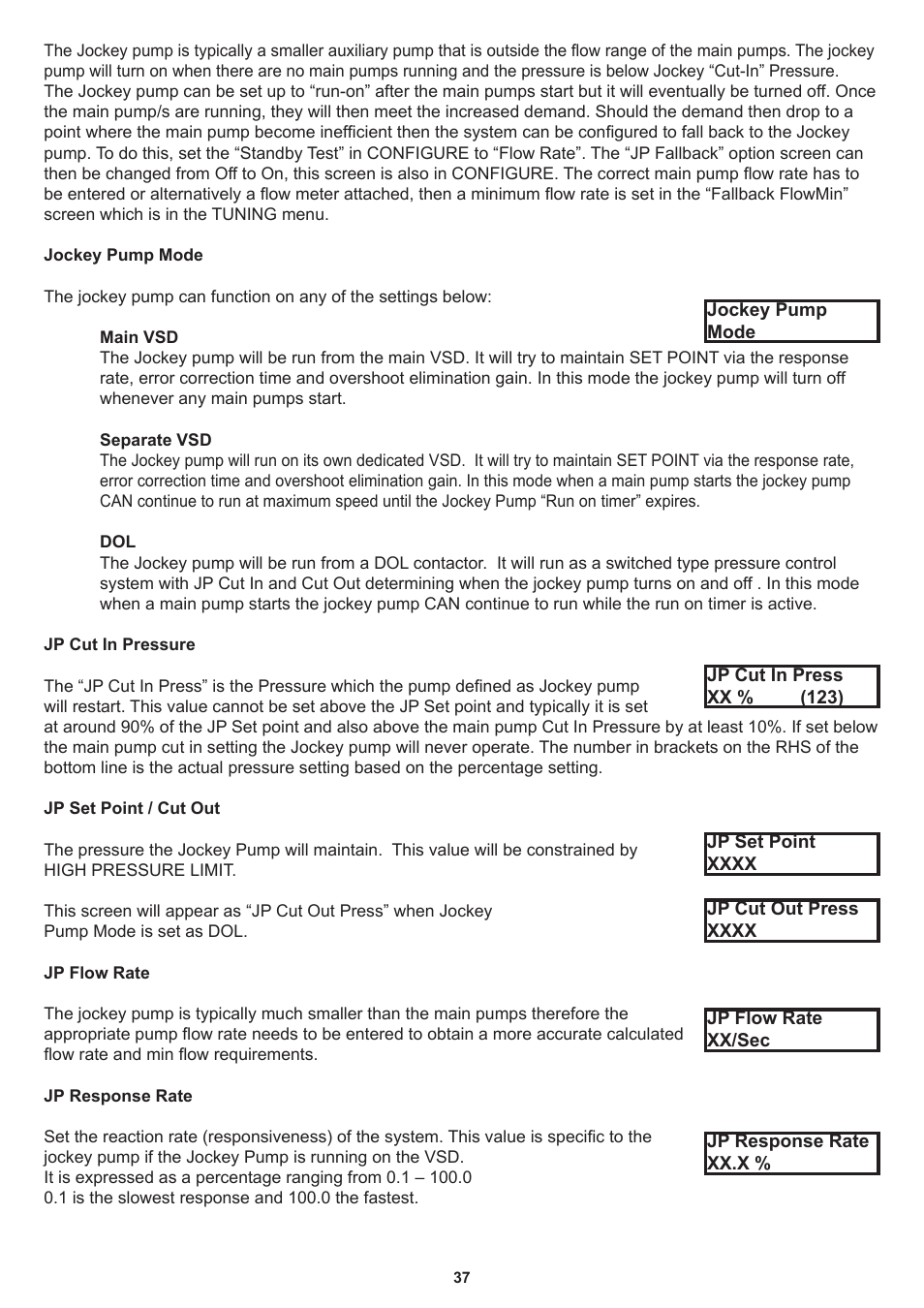 Davey Speedman Dual Pump Variable Speed Pump Control System User Manual | Page 37 / 64
