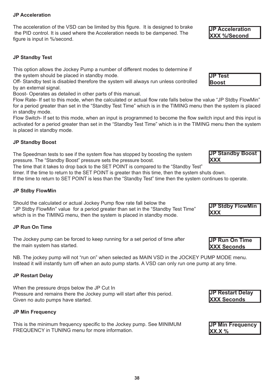 Davey Speedman Dual Pump Variable Speed Pump Control System User Manual | Page 38 / 64