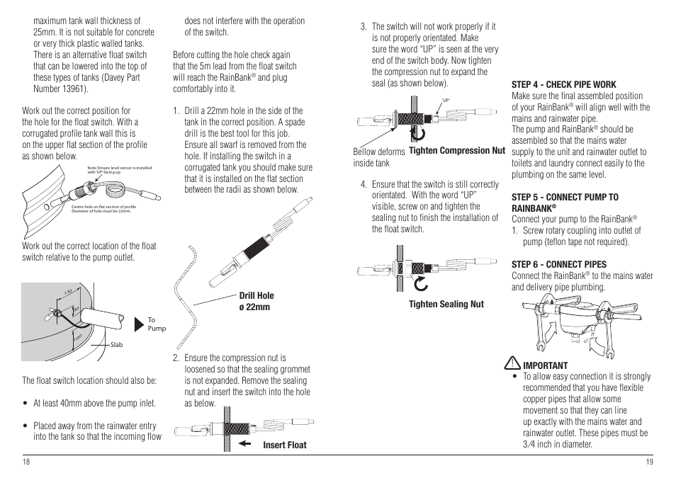 Davey RAINBANK WITH SUBMERSIBLE PUMP User Manual | Page 18 / 18