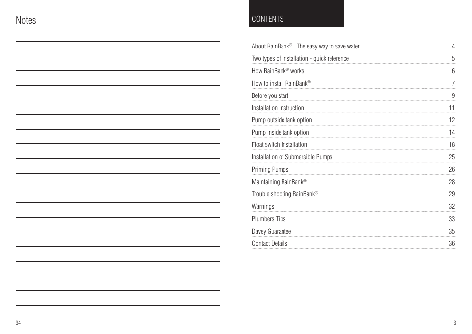 Davey RAINBANK WITH SUBMERSIBLE PUMP User Manual | Page 3 / 18