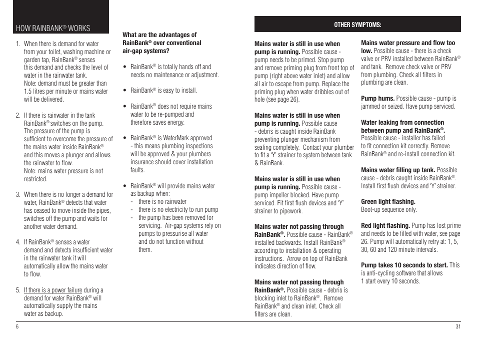 Davey RAINBANK WITH SUBMERSIBLE PUMP User Manual | Page 6 / 18