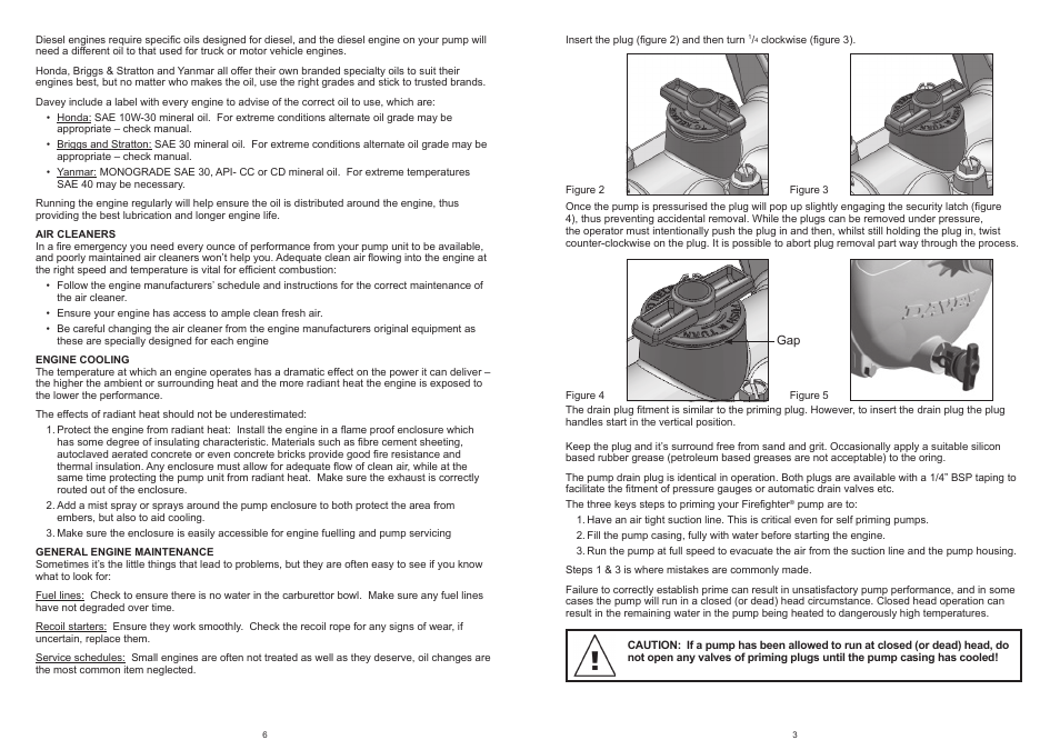Davey PORTABLE SELF PRIMING PUMPS Firefighter 5 Series User Manual | Page 3 / 4
