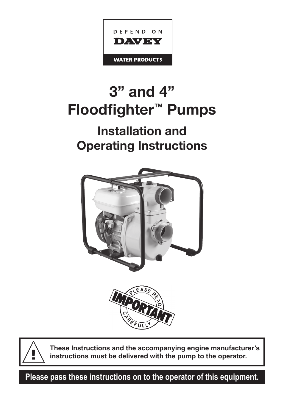 Davey 4 Floodfighter Pumps User Manual | 8 pages