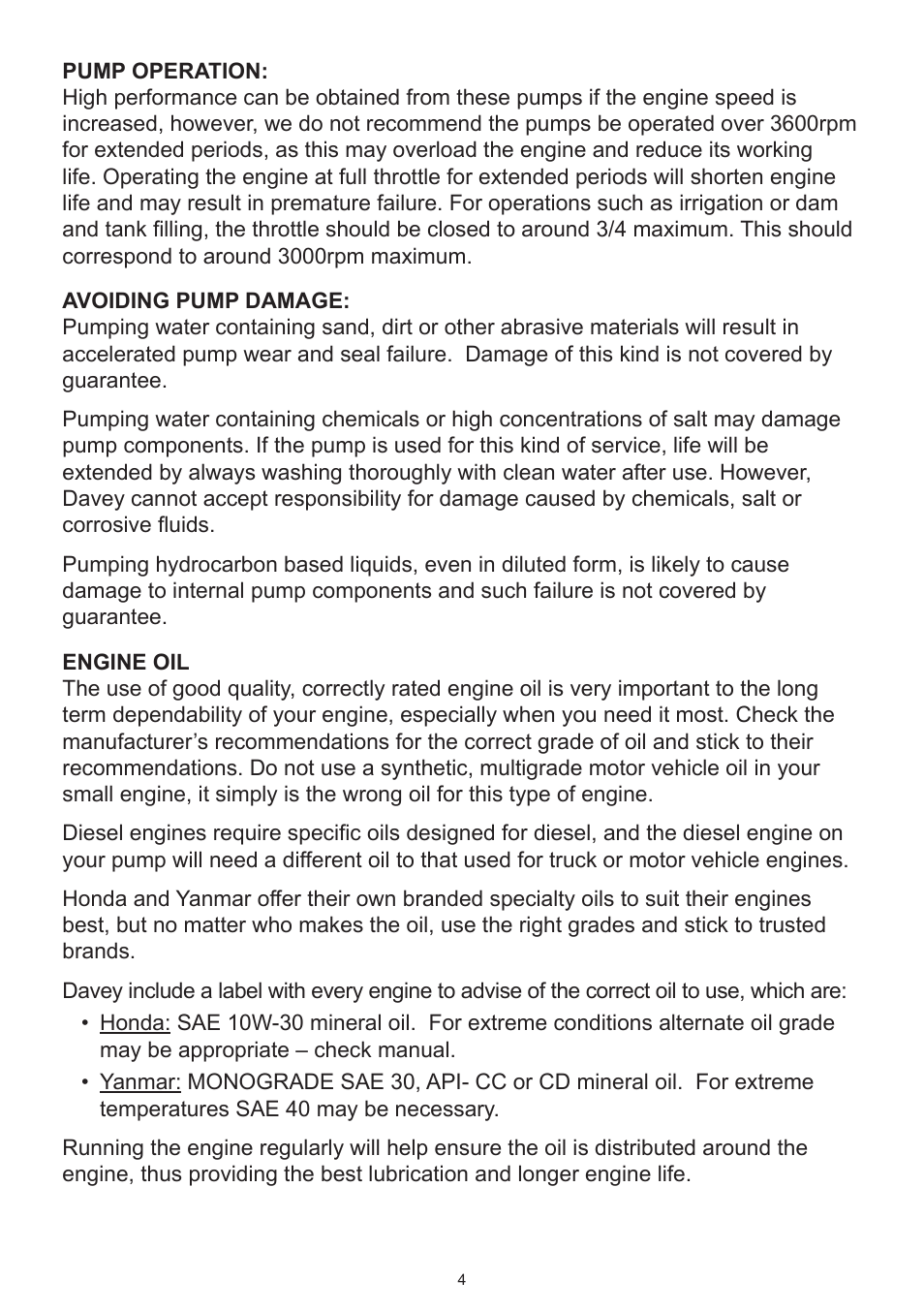 Davey 4 Floodfighter Pumps User Manual | Page 4 / 8