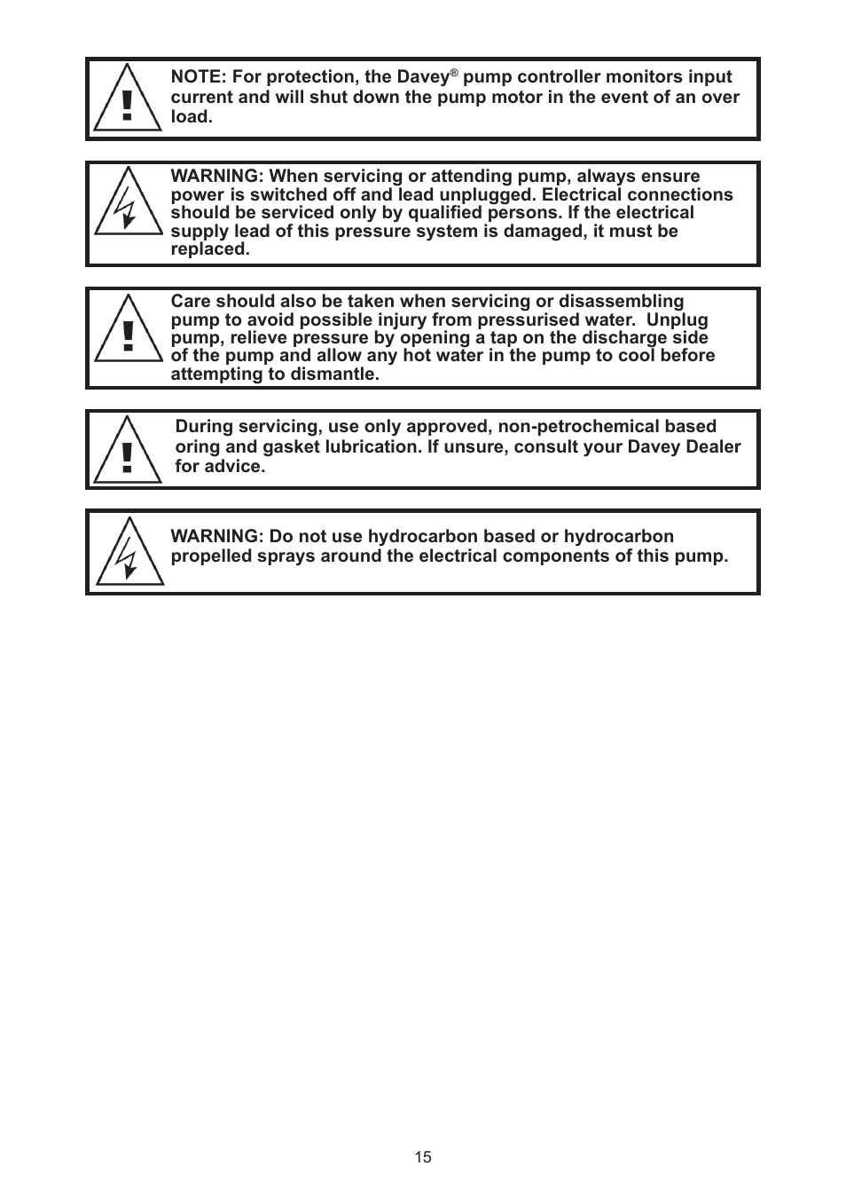 Davey Speedman Compact Constant Water Pressure Systems User Manual | Page 15 / 16