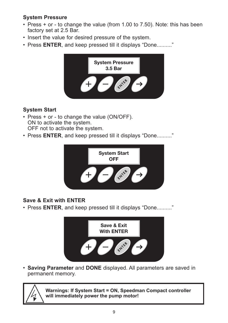 Davey Speedman Compact Constant Water Pressure Systems User Manual | Page 9 / 16