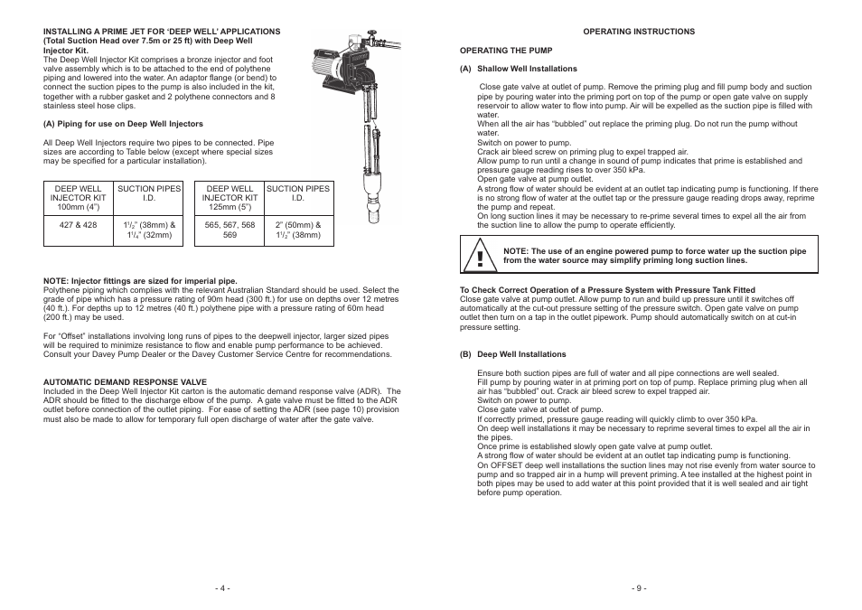 Davey PRIME JET 240 PUMPS AND PRESSURE SYSTEMS User Manual | Page 4 / 6