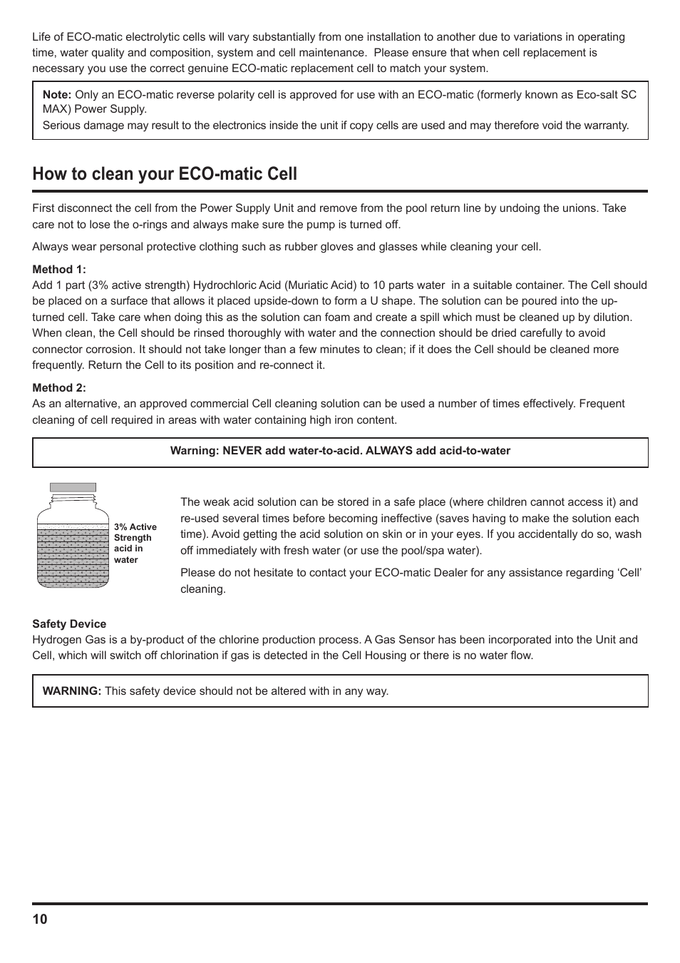 How to clean your eco-matic cell | Davey SCMax 77 ECOMATIC Salt Water Pool Sanitizing System User Manual | Page 10 / 16