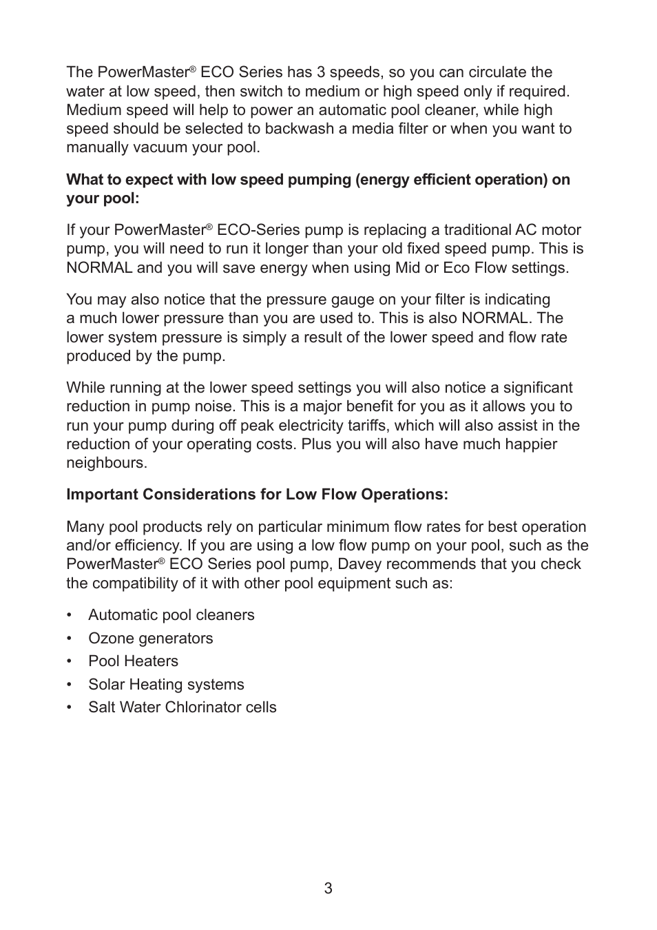 Davey PowerMaster ECO-SERIES User Manual | Page 3 / 16