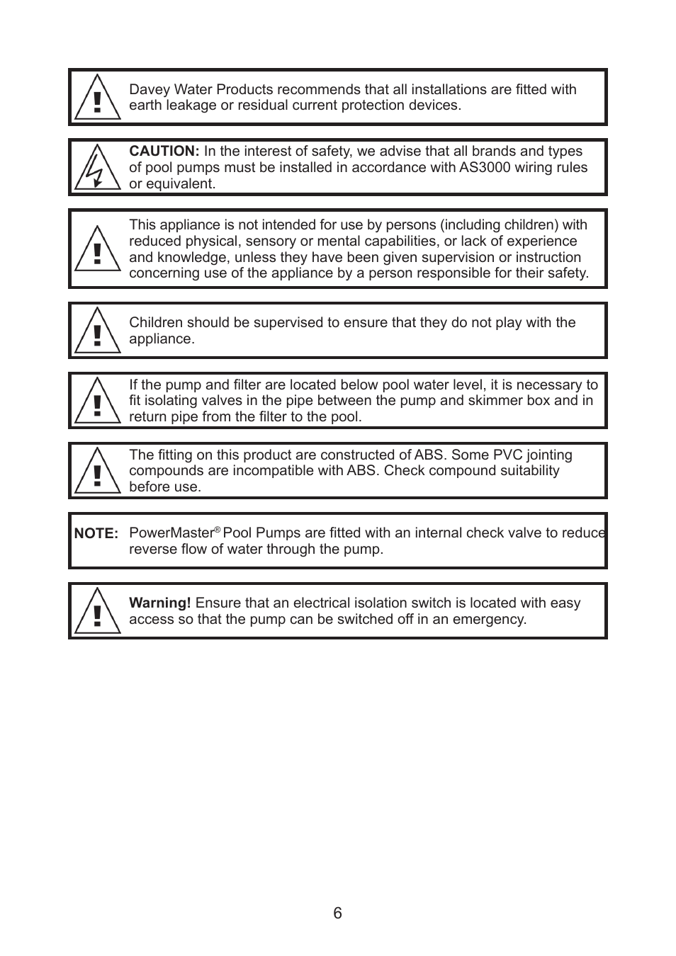 Davey PowerMaster ECO-SERIES User Manual | Page 6 / 16