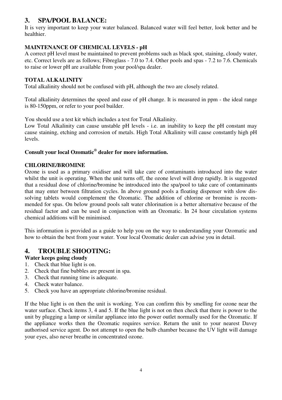 Davey OZOMATIC OZONE GENERATORS User Manual | Page 4 / 12