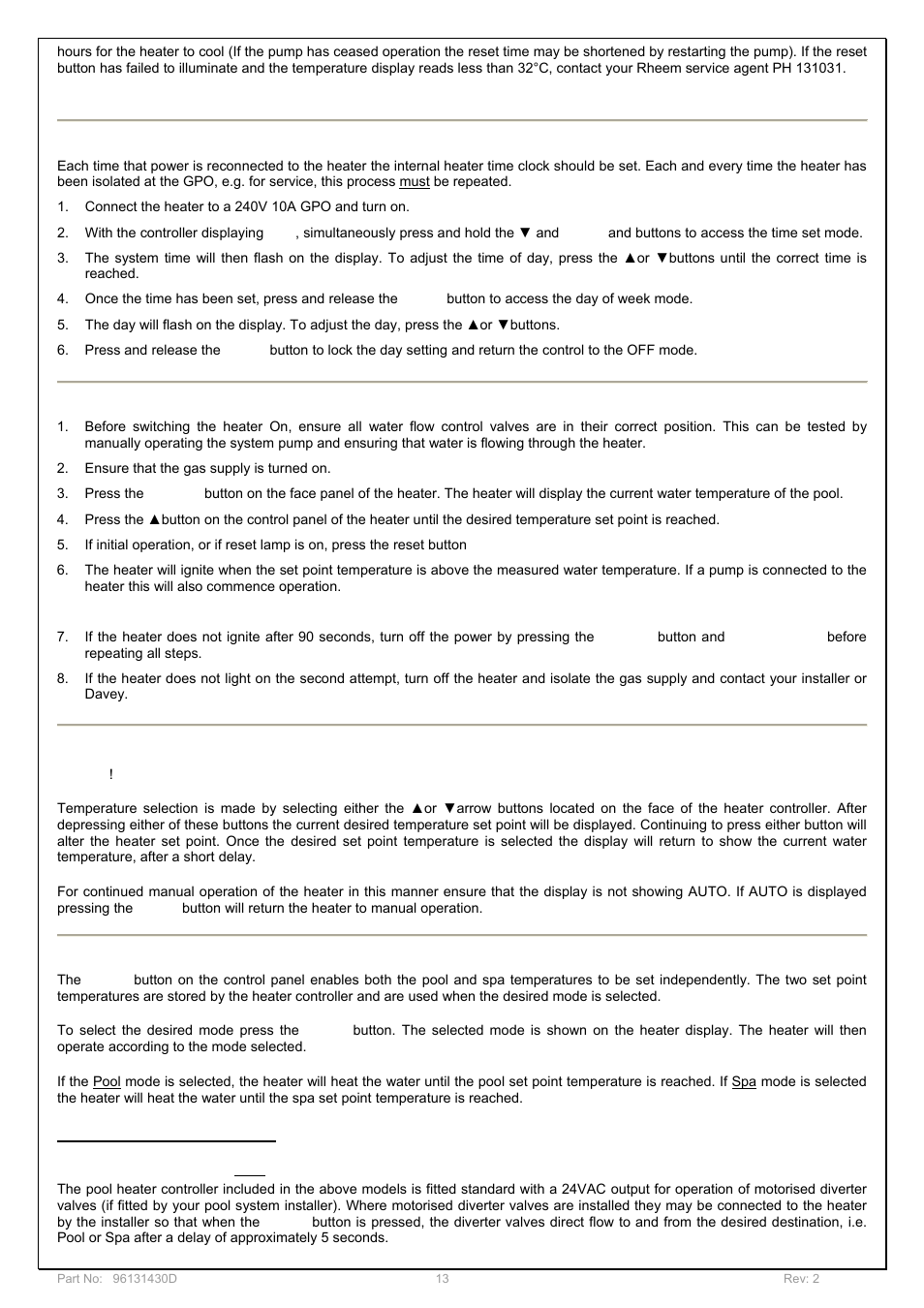 Davey POOL AND SPA GAS HEATERS User Manual | Page 13 / 27