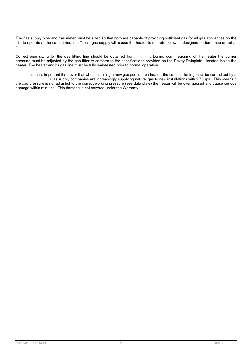 Davey POOL AND SPA GAS HEATERS User Manual | Page 6 / 27