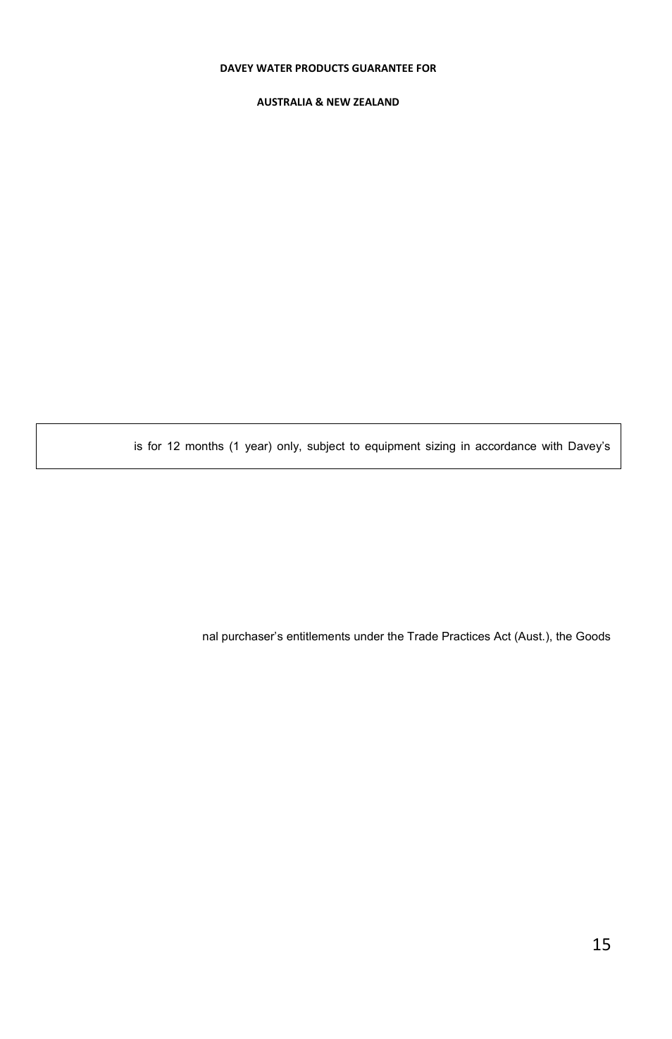 Davey CLEVALINK SYSTEM CONTROLS User Manual | Page 15 / 16