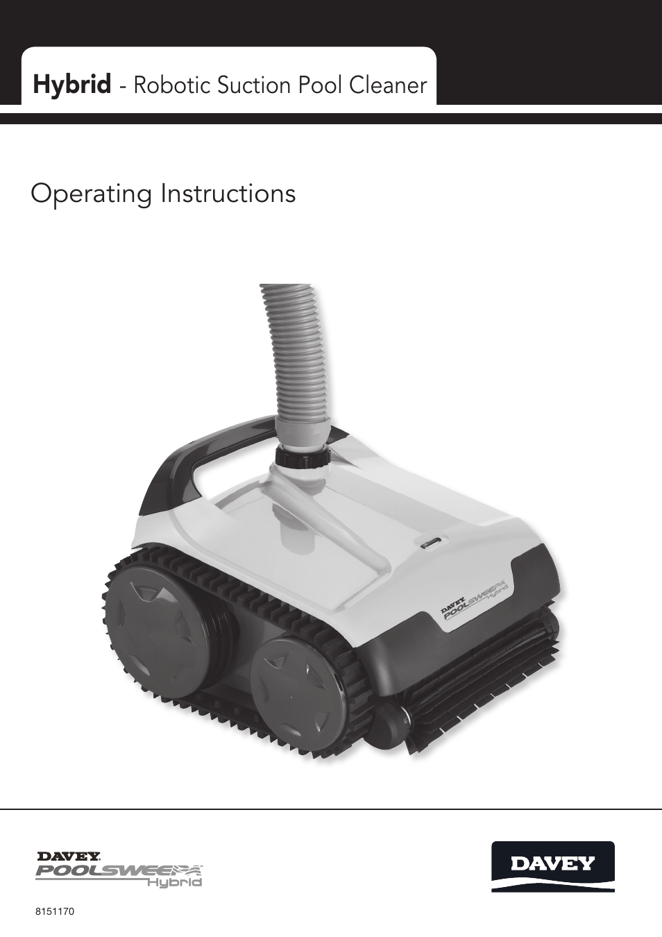 Davey PoolSweepa Hybrid - Robotic Suction Pool Cleaner User Manual | 12 pages