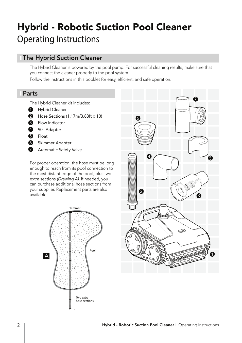 The hybrid suction cleaner, Parts | Davey PoolSweepa Hybrid - Robotic Suction Pool Cleaner User Manual | Page 4 / 12