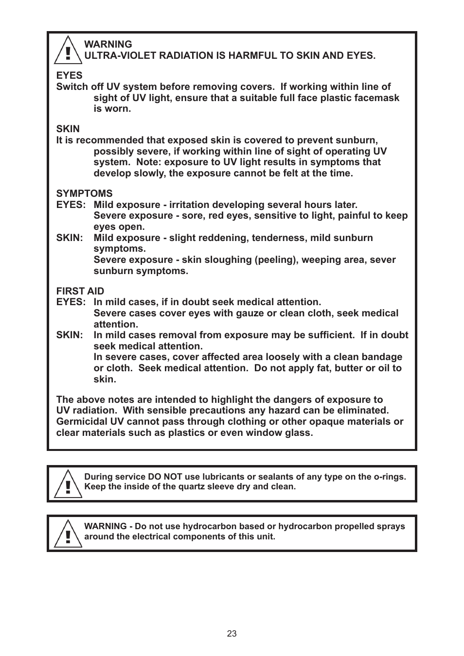 Davey Aquashield MAX Packaged Ultra Violet Water Treatment System User Manual | Page 23 / 24