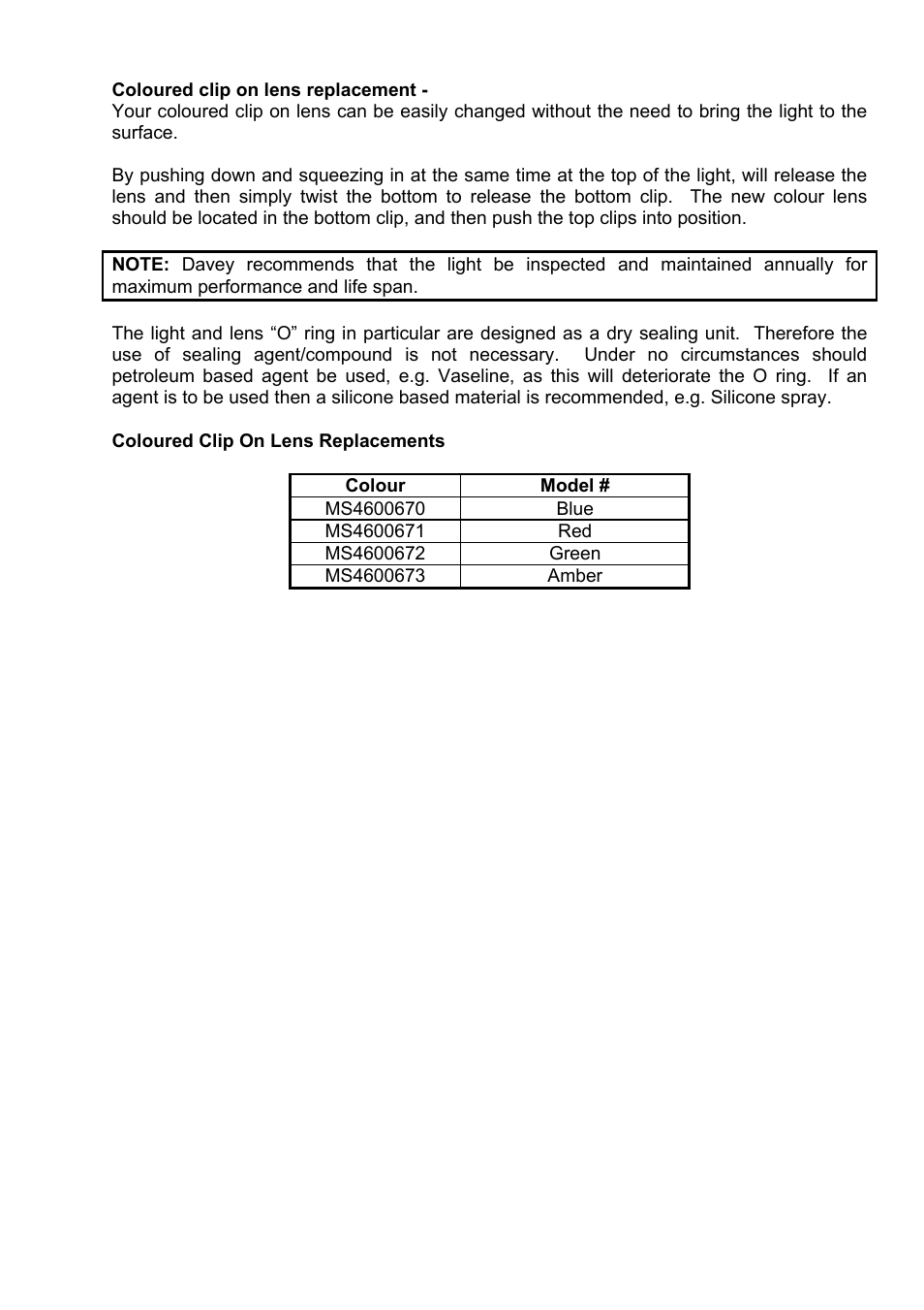 Davey Compact Series Underwater Pool Lights User Manual | Page 6 / 8