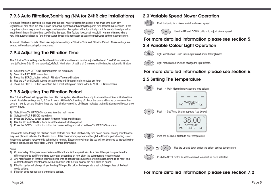 5 adjusting the filtration period | Davey SP800-20,30 Single/3 phase SPAPOWER CONTROLLER User Manual | Page 7 / 18