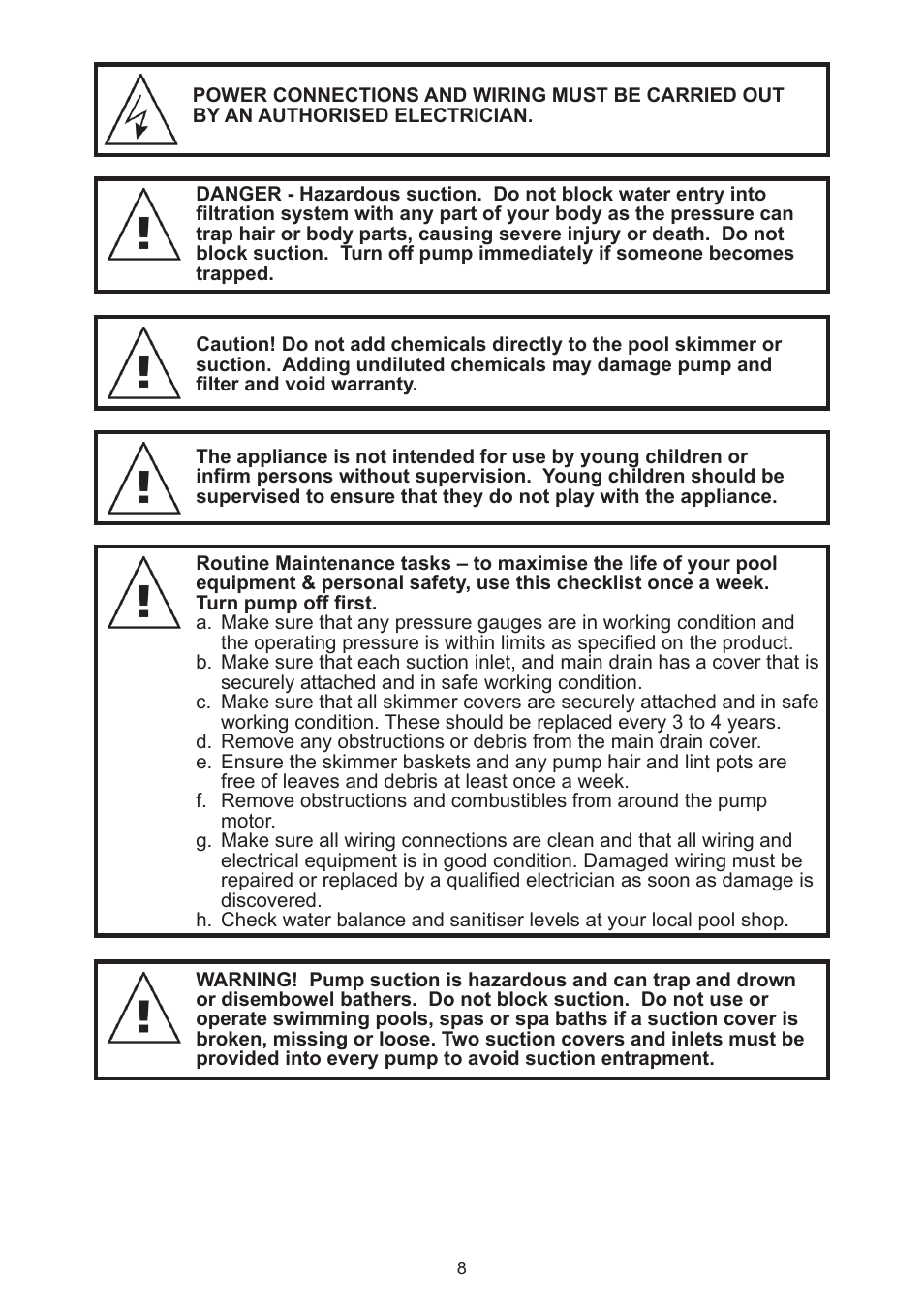 Davey MaxiFlow SPA POOL PUMP User Manual | Page 8 / 12