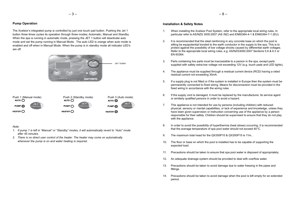 Davey QX350P15 (15A) Xcelsior Spa Pool System User Manual | Page 4 / 6