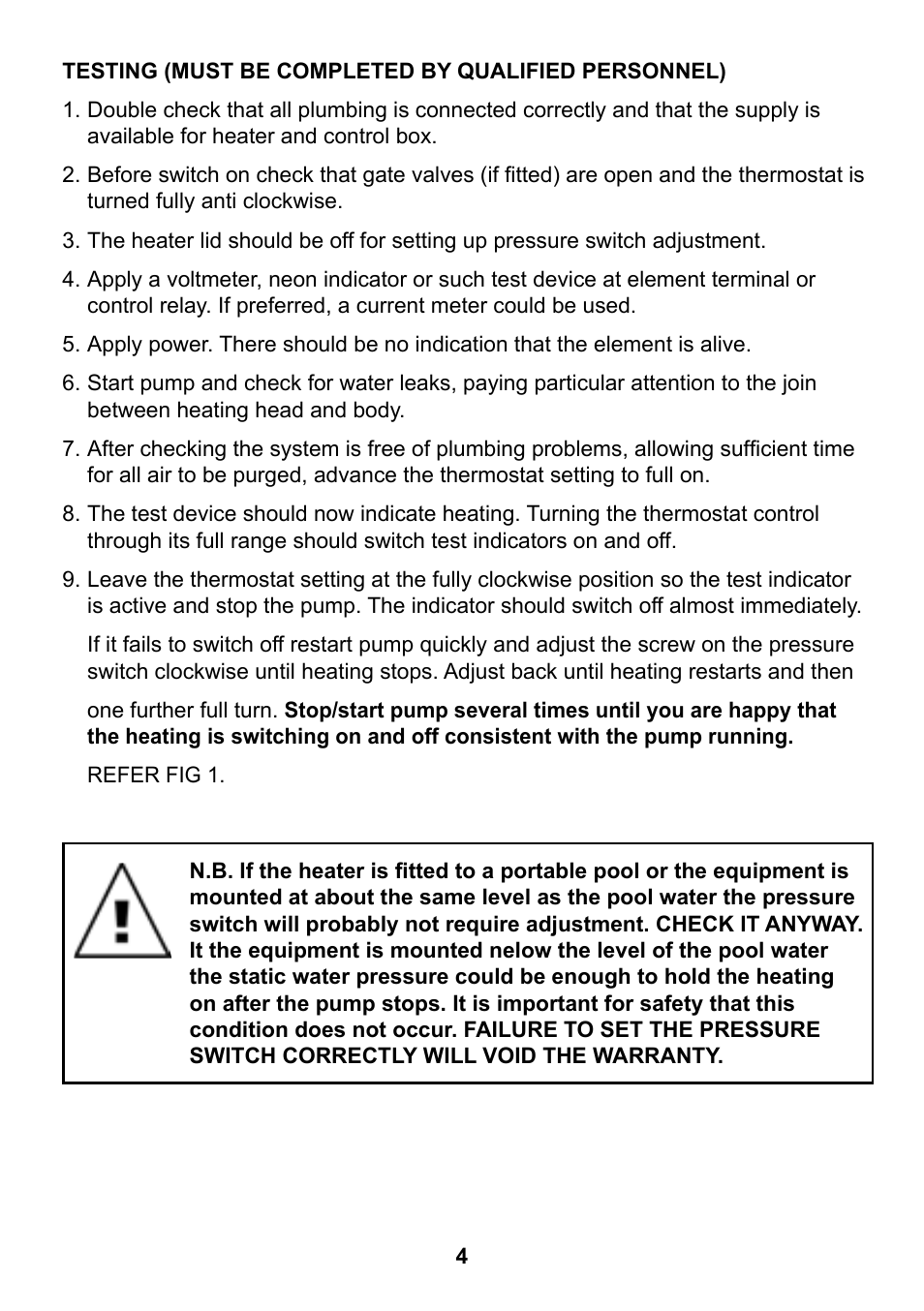 Davey SPAPOWER CLASSIC HEATER User Manual | Page 4 / 8