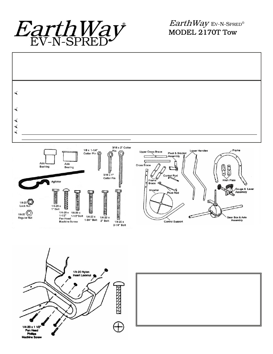 Earthway Outlet 2170TSU User Manual | 6 pages