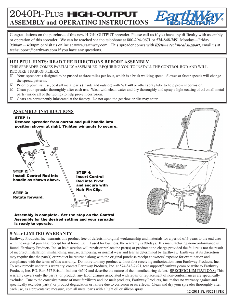 Earthway Outlet 2040PiPlus User Manual | 2 pages