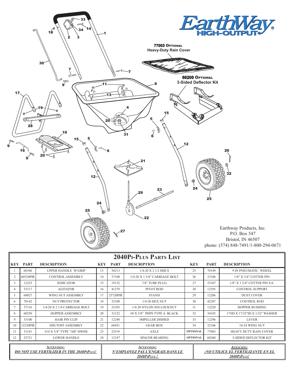 Earthway, 2040p, Arts | Earthway Outlet 2040PiPlus User Manual | Page 2 / 2